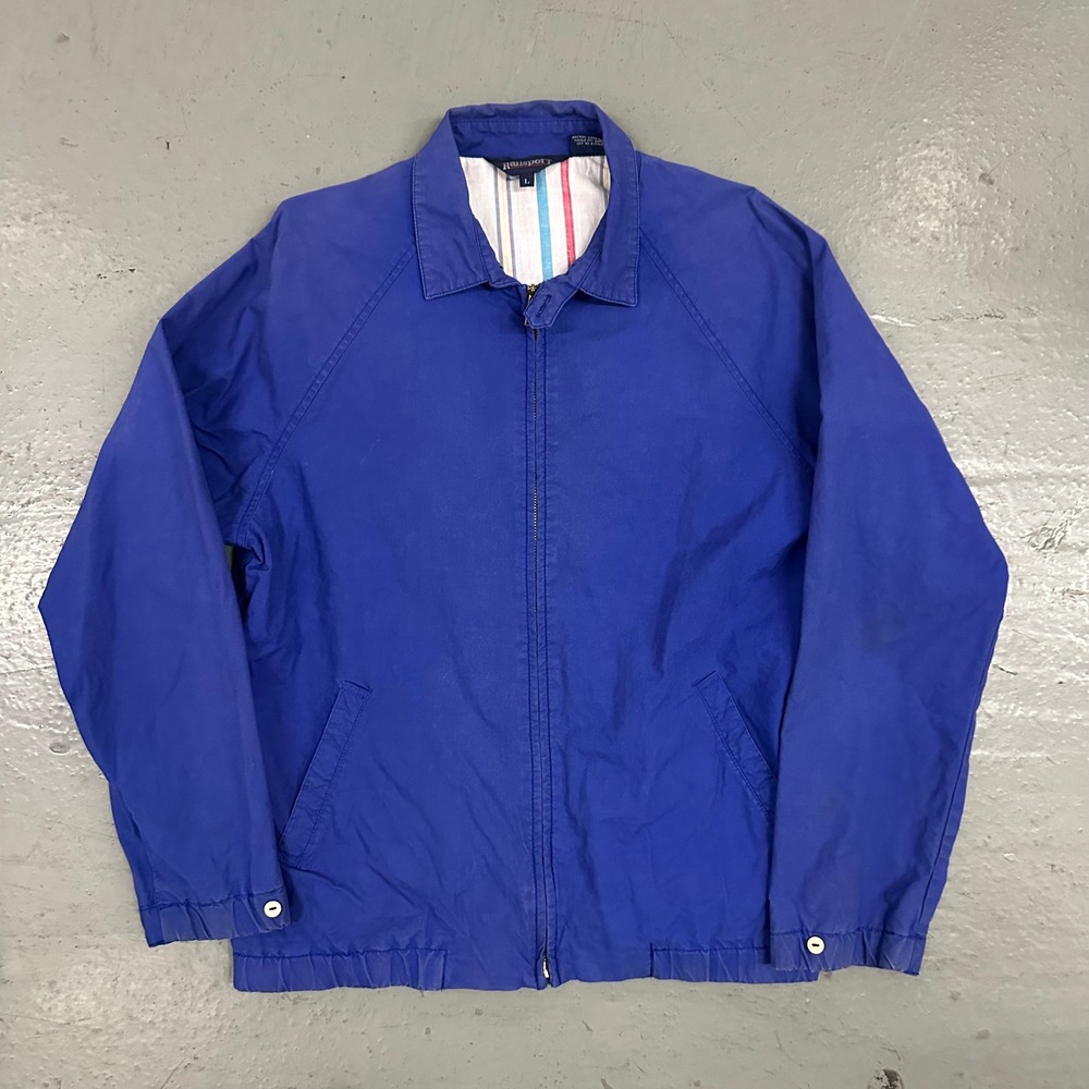 Vintage Rainsport Mens Harrington Jacket Large Blue Preowned Stains Flaws